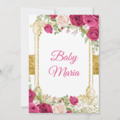 Invitation Fleurs rouges roses mexicaines Fiesta Couple Douch (Dos)