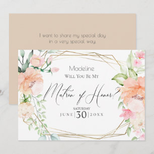 Invitation Fleurs rougies Serez-vous mon maître d'honneur