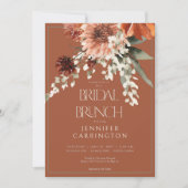 Invitation Fleurs rouille en terre cuite rustique Brunch nupt (Devant)