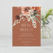Invitation Fleurs rouille en terre cuite rustique Brunch nupt (Debout devant)