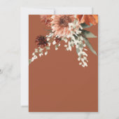 Invitation Fleurs rouille en terre cuite rustique Brunch nupt (Dos)