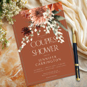 Invitation Fleurs rouilles en terre cuite rustique Couples Do