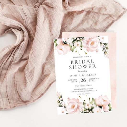 Invitation Fleurs rousses Élégante Fête des mariées Toutes le