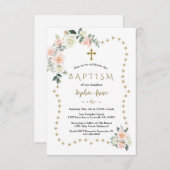 Invitation Fleurs rousses Parties scintillant or étincelles F (Devant / Derrière)