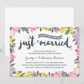Invitation Fleurs Rustiques | 75e anniversaire de mariage (Devant / Derrière)