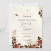 Invitation Fleurs rustiques Baptême orthodoxe (Devant)