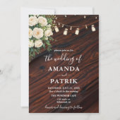 Invitation Fleurs Rustiques Boho Chic Style Mariage (Devant)