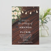 Invitation Fleurs Rustiques Boho Chic Style Mariage (Debout devant)