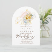 Invitation Fleurs rustiques classiques Mariage moderne (Debout devant)