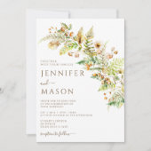 Invitation Fleurs rustiques d'automne Forêt Feuilles Mariage (Devant)