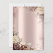 Invitation Fleurs Rustiques Élégantes Rose Gold 75e Anniversa (Dos)