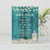 Invitation Fleurs rustiques et lanterne Fête des mariées Turq (Debout devant)