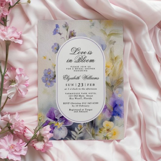 Invitation Fleurs rustiques L'amour est en Fête des mariées d