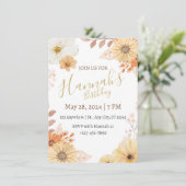 Invitation Fleurs rustiques pour femmes – Fleurs d'automne bo (Debout devant)