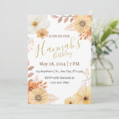 Invitation Fleurs rustiques pour femmes – Fleurs d'automne bo (Debout devant)