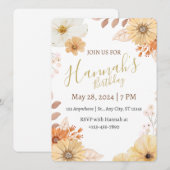 Invitation Fleurs rustiques pour femmes – Fleurs d'automne bo (Devant / Derrière)