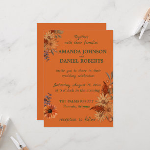 Invitation Fleurs rustiques qui n'attendent que d'inviter vos