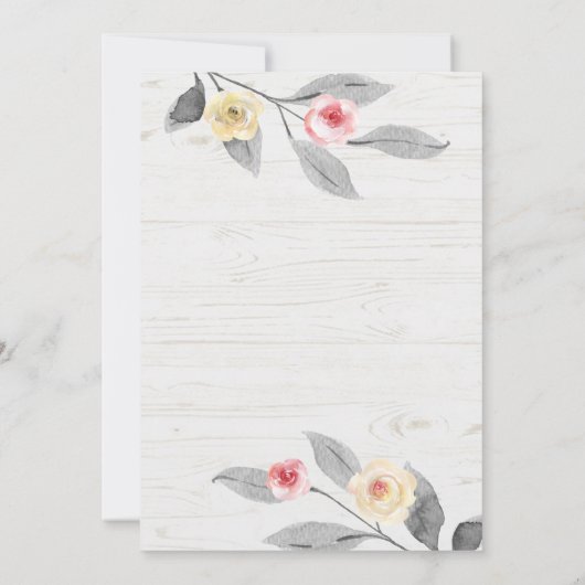 Invitation fleurs rustiques sur bois Confirmation (Dos)