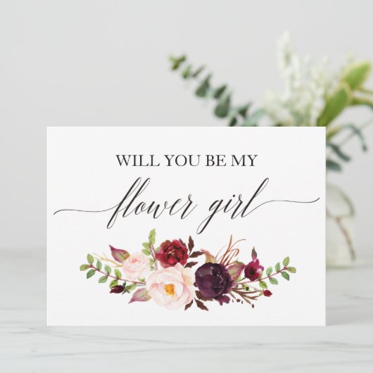 Invitation Fleurs rustiques Veux-tu être ma demoiselle d'honn (Debout devant)