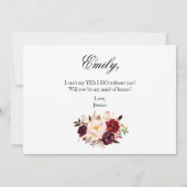 Invitation Fleurs rustiques Veux-tu être ma demoiselle d'honn (Dos)