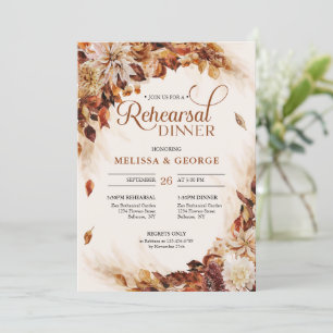Invitation Fleurs saisonnières automne et automne et cuivre f