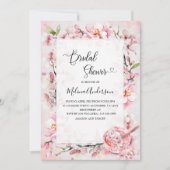 Invitation Fleurs Sakura printemps et bri d'aquarelle dessert (Devant)