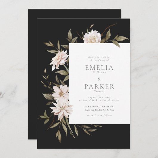 Invitation Fleurs Sauvages (Devant / Derrière)