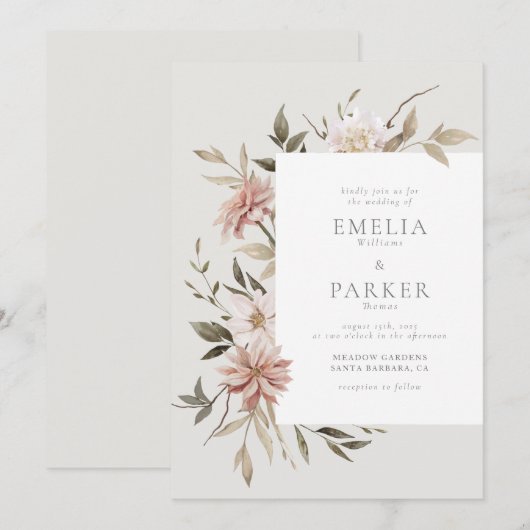 Invitation Fleurs Sauvages (Devant / Derrière)