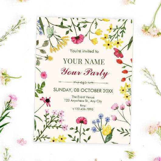 Invitation Fleurs sauvages
