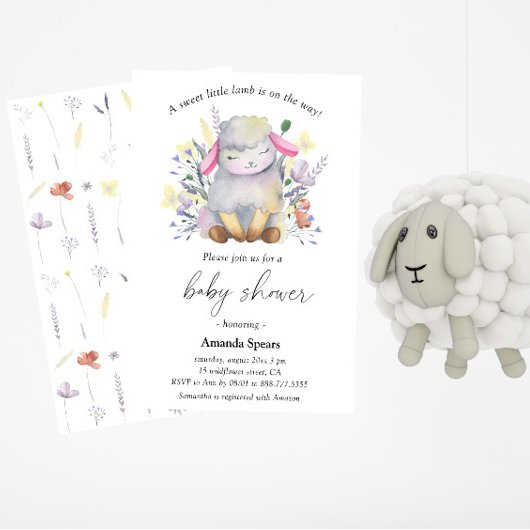 Invitation Fleurs Sauvages Agneau Mignon
