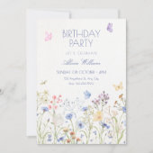 Invitation Fleurs sauvages anniversaire (Devant)