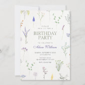 Invitation Fleurs sauvages anniversaire (Devant)