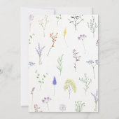 Invitation Fleurs sauvages anniversaire (Dos)