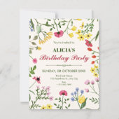 Invitation Fleurs sauvages anniversaire (Devant)