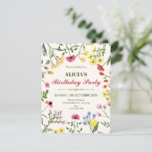 Invitation Fleurs sauvages anniversaire (Debout devant)