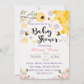 Invitation Fleurs sauvages aquarelle abeilles (Devant)