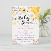 Invitation Fleurs sauvages aquarelle abeilles (Debout devant)