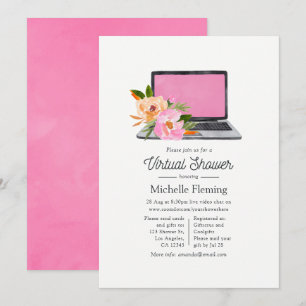 Invitation Fleurs sauvages aquarelle Baby Shower Virtuel de P