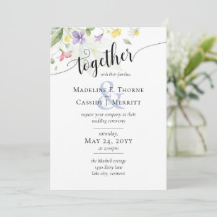 Invitation Fleurs Sauvages Aquarelle Élégantes Simples Mariag