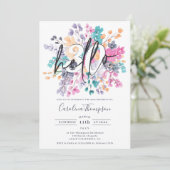 Invitation Fleurs sauvages aquarelle florale chic photo bonjo (Debout devant)