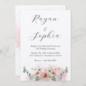 Invitation Fleurs sauvages aquarelle mariage invite (Devant / Derrière)