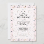 Invitation Fleurs sauvages Baby shower de fille rose (Devant)