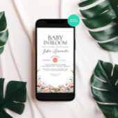 Invitation Fleurs sauvages Baby shower minimaliste