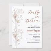 Invitation fleurs sauvages baby showers en crème beige fleuri (Devant)