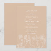Invitation Fleurs sauvages blanches | Boho Chic Mariage (Devant / Derrière)
