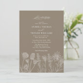 Invitation Fleurs sauvages blanches | Boho Chic Mariage (Debout devant)