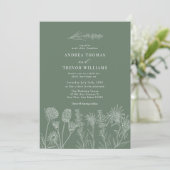 Invitation Fleurs sauvages blanches | Boho Chic Mariage (Debout devant)