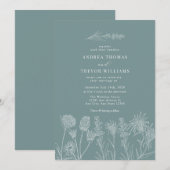 Invitation Fleurs sauvages blanches | Boho Chic Mariage (Devant / Derrière)