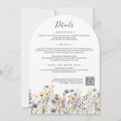 Invitation Fleurs sauvages bleu Dusty tous en un Mariage de c (Dos)