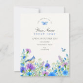 Invitation Fleurs sauvages bleues (Devant)